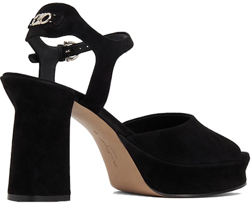 (W) フェラガモ サシャ 黒ベルベット 厚底 Peep Toe 01E075-758158 Lookbook (W) フェラガモ サシャ 黒ベルベット 厚底 Peep Toe 01E075-758158