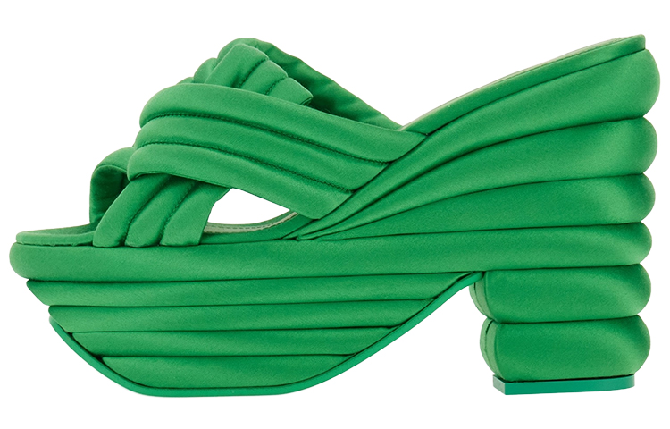 (Women) FERRAGAMO Salvatore Sculptured Wedge 'Green' 01F807-763974