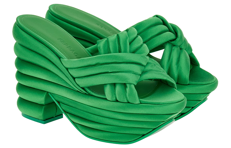Order (W) FERRAGAMO Salvatore Gesculpteerde Wedge ''Groen'' 01F807-763974