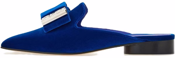 (Women) FERRAGAMO Salvatore Square Toe Mule Slippers 'Blue' 01G007-763893 (Women) FERRAGAMO Salvatore Square Toe Mule Slippers 'Blue' 01G007-763893