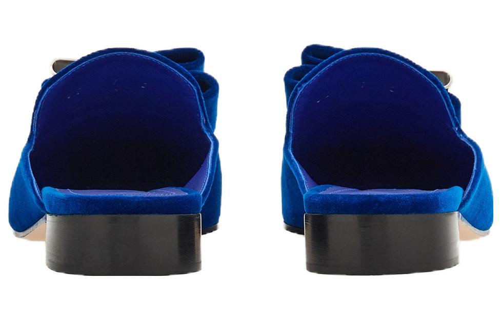 Shop (W) フェラガモ スクエアトゥ ミュールスリッパ (ブルー) 01G007-763893