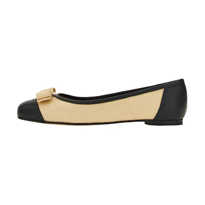 (W) FERRAGAMO Salvatore Vara 'Black Beige Bow'