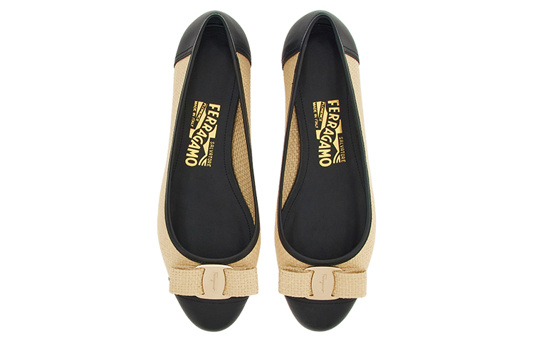 (W) FERRAGAMO Salvatore Vara 'Black Beige Bow' 圖 4