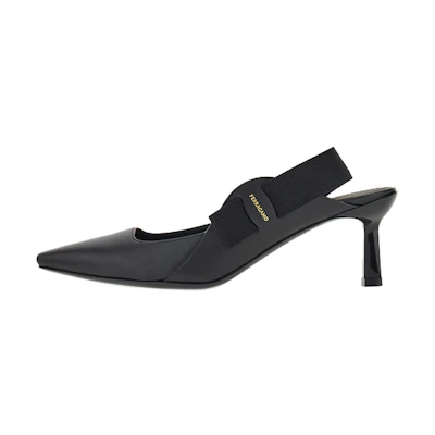 (W) FERRAGAMO Salvatore Vara 'Black Bow Kitten Heels'