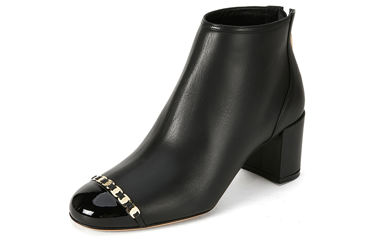 (W) FERRAGAMO Vara Chain Detail Booties 'Black' 圖 2