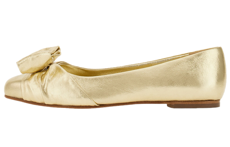 Buy (Women) FERRAGAMO Salvatore Vara 'Gold Bow Ballet Flats' 01G371-765739