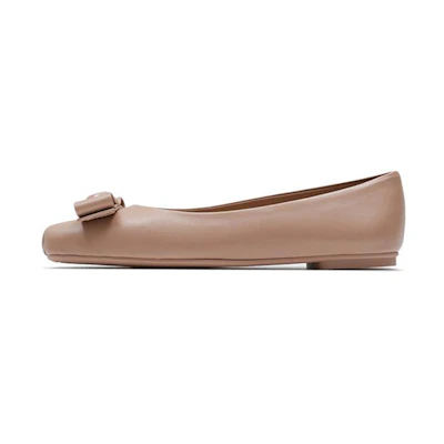 (W) FERRAGAMO Salvatore Vara 'Light Brown Bow'