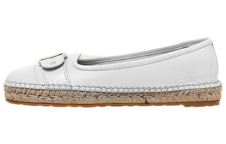 (W) FERRAGAMO Salvatore Vara 'White Buckle Espadrille'