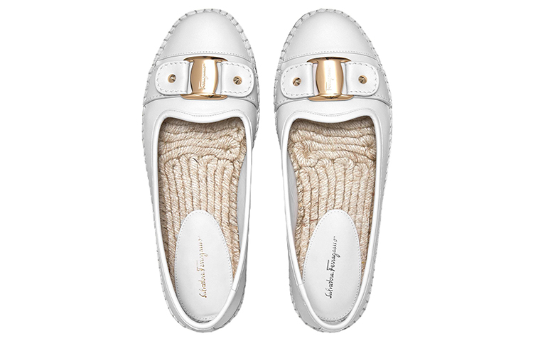 (W) FERRAGAMO Salvatore Vara 'White Buckle Espadrille' 圖 3