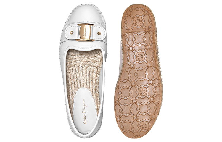 (W) FERRAGAMO Salvatore Vara 'White Buckle Espadrille' 圖 5