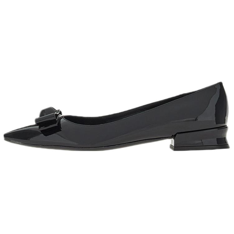 (Women) FERRAGAMO Salvatore Vara Flats 'Black Patent Bow' 01E560-757785