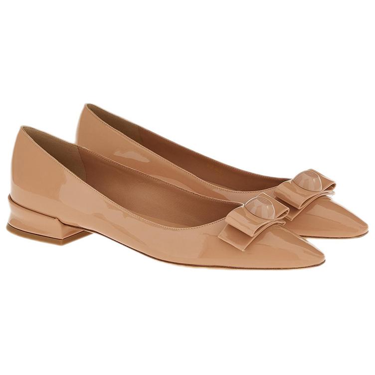 Lookbook FERRAGAMO 菲拉格慕 Vara 漆皮 蝴蝶結 平底鞋 女款 棕色