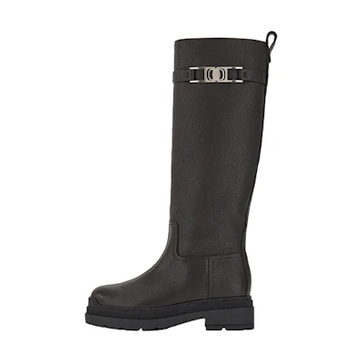 (W) FERRAGAMO Ryder F Knee-High Boots Purple 'Black'