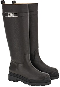 (W) FERRAGAMO Salvatore Vara But Tinggi 'Black Chain-Lined' Hitam 01D641-756188 Lookbook (W) FERRAGAMO Salvatore Vara But Tinggi 'Black Chain-Lined' Hitam 01D641-756188