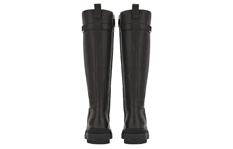 Purchase (W) FERRAGAMO Salvatore Vara But Tinggi 'Black Chain-Lined' Hitam 01D641-756188