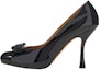 Buy (W) FERRAGAMO Salvatore Vara Tumit Tinggi 'Hitam Patent Bow' 01D696-753697