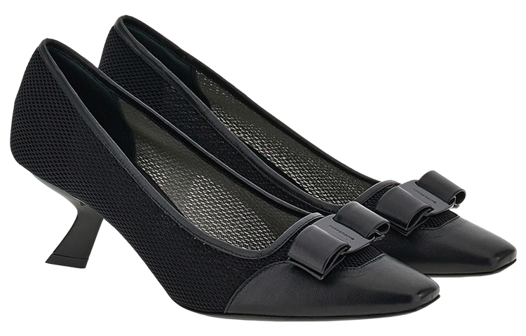 Order (W) 菲拉格慕Salvatore黑色蝴蝶结Vara高跟鞋 01F263-761451