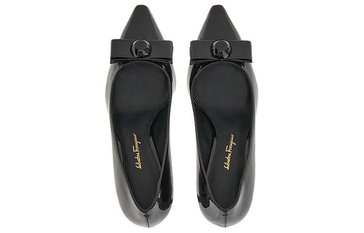 (W) FERRAGAMO Salvatore Vara High Heels 'Black Patent Bow' 圖 3