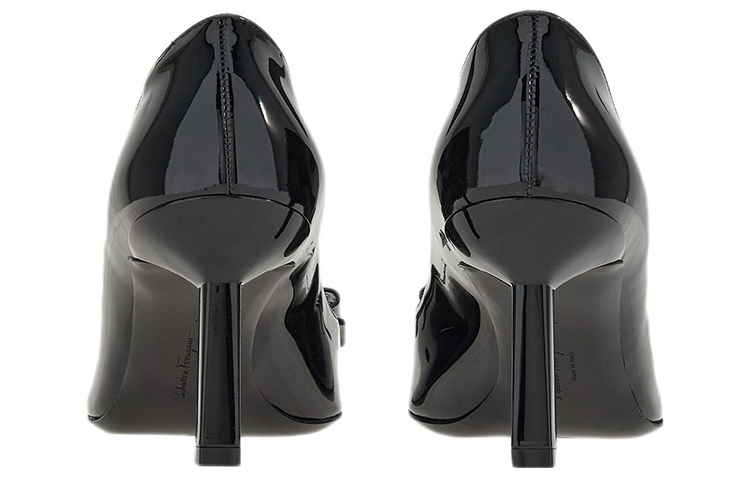 (W) FERRAGAMO Salvatore Vara High Heels 'Black Patent Bow' 圖 4