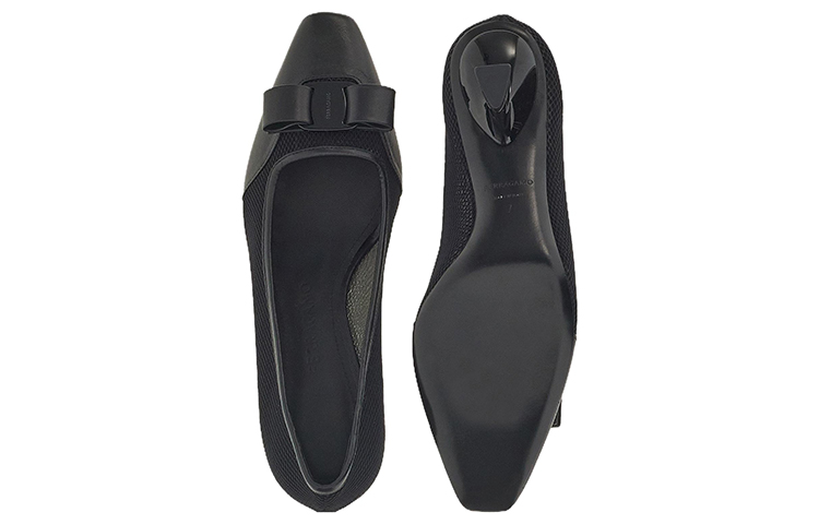 Purchase (W) 菲拉格慕Salvatore黑色蝴蝶结Vara高跟鞋 01F263-761451