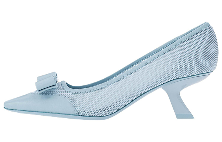 (Women) FERRAGAMO Salvatore Vara High Heels 'Blue Mesh Bow' 01F263-761454