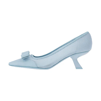 (W) FERRAGAMO Salvatore Vara High Heels 'Blue Mesh Bow'