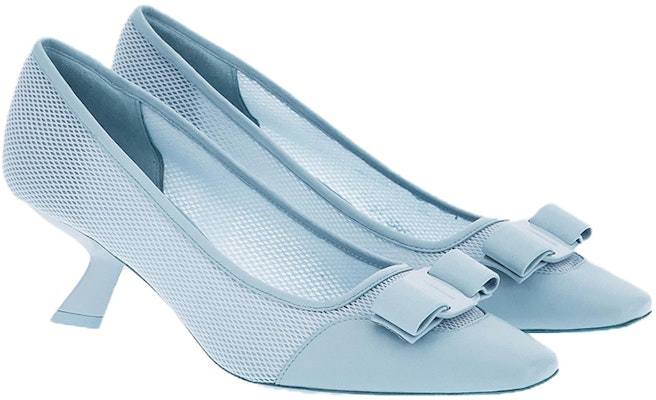 (Women) FERRAGAMO Salvatore Vara High Heels 'Blue Mesh Bow' 01F263-761454 Order (Women) FERRAGAMO Salvatore Vara High Heels 'Blue Mesh Bow' 01F263-761454