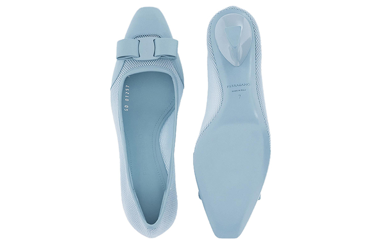 Purchase (W) FERRAGAMO Salvatore Vara Tumit Tinggi 'Blue Mesh Bow' 01F263-761454