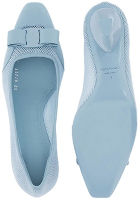 (Women) FERRAGAMO Salvatore Vara High Heels 'Blue Mesh Bow' 01F263-761454 Purchase (Women) FERRAGAMO Salvatore Vara High Heels 'Blue Mesh Bow' 01F263-761454