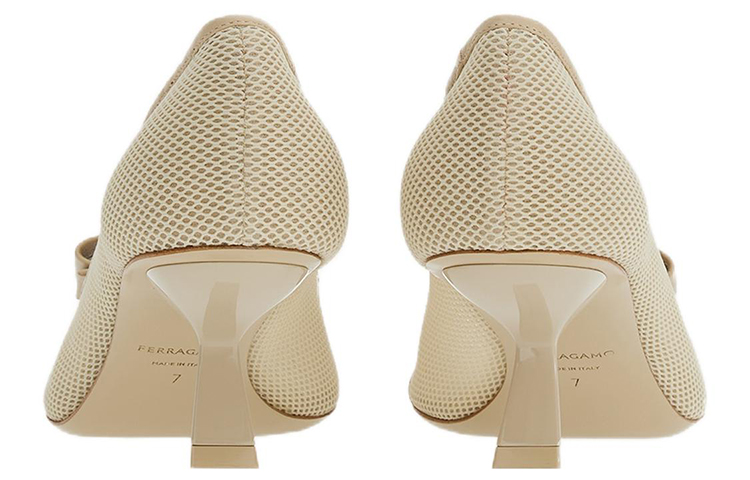 Shop (W) FERRAGAMO Salvatore Vara Tumit Tinggi 'Light Grey Bow' 01F263-761453