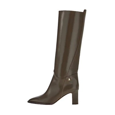(W) FERRAGAMO Salvatore Vara Leather High-Top Boots 'Green Zip'