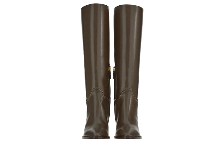 (W) FERRAGAMO Salvatore Vara Leather High-Top Boots 'Green Zip' 圖 4