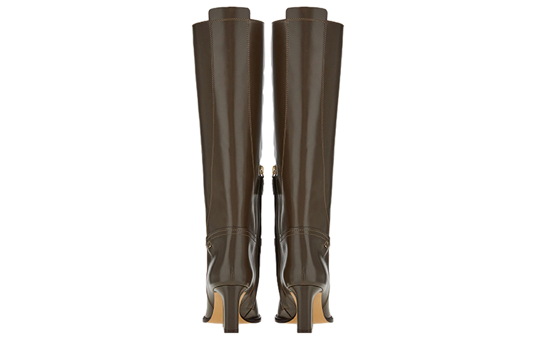 (W) FERRAGAMO Salvatore Vara Leather High-Top Boots 'Green Zip' 圖 5