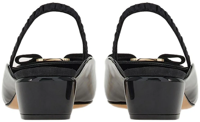 (W) FERRAGAMO Salvatore Vara Lage Hak ''Zwarte Lakstrik'' 01E180-757767 Purchase (W) FERRAGAMO Salvatore Vara Lage Hak ''Zwarte Lakstrik'' 01E180-757767