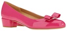 Order (W) FERRAGAMO Salvatore Vara Mary Jane Kasut Tumit 'Deep Pink Bow' 01B221-749513