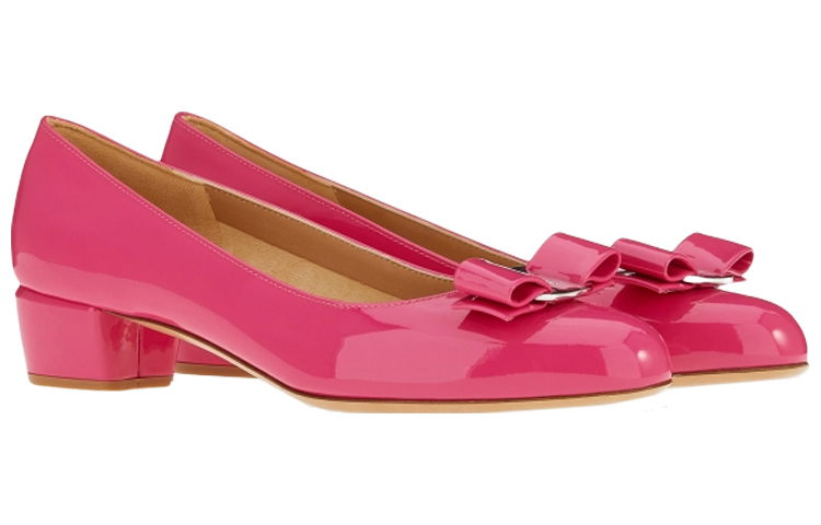 Lookbook FERRAGAMO費拉高 Vara 蝴蝶結 粗跟 玛丽珍鞋 女款 深粉紅色