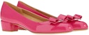 (W) FERRAGAMO Salvatore Vara Mary Jane Kasut Tumit 'Deep Pink Bow' 01B221-749513