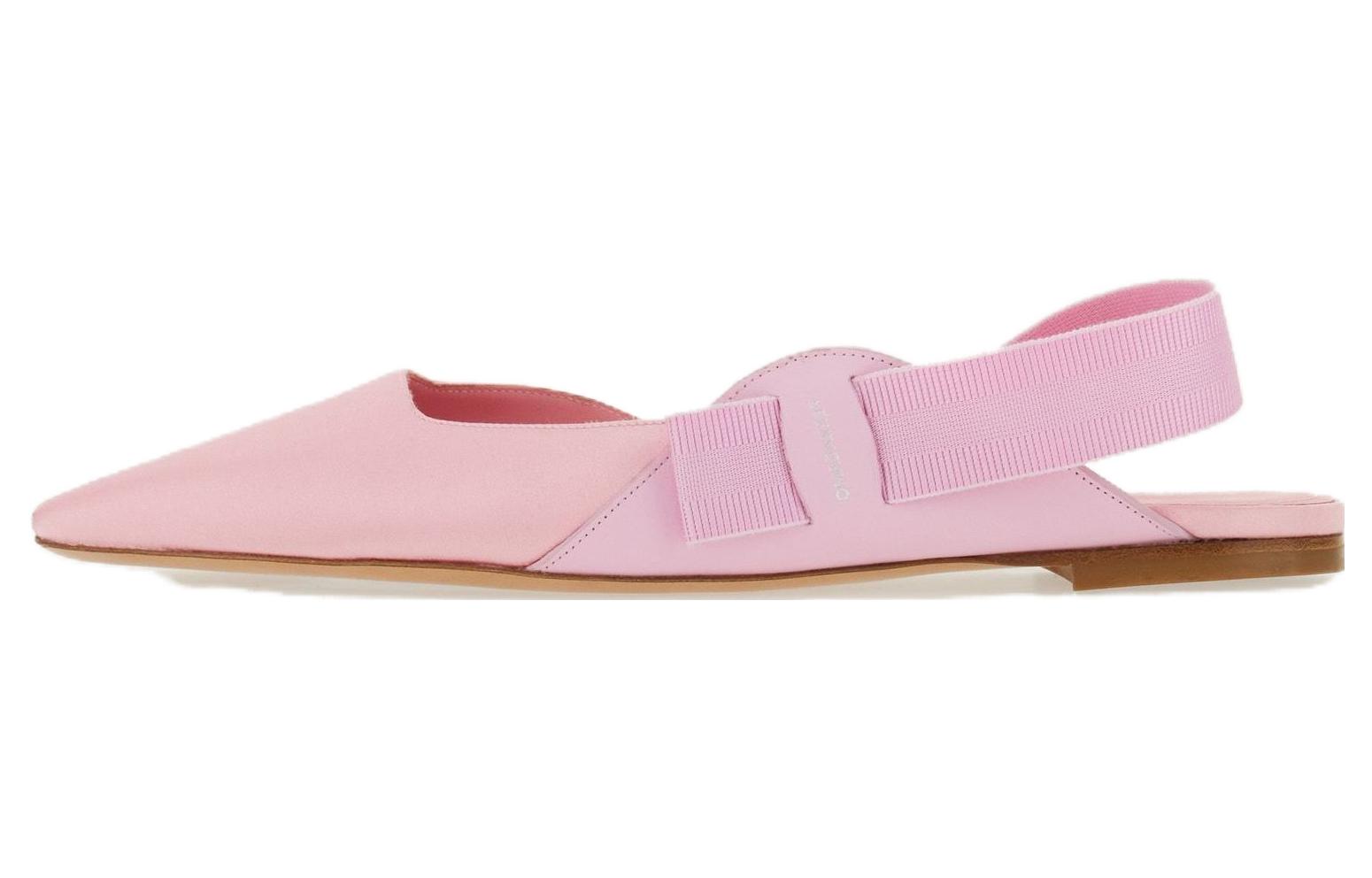 (Women) FERRAGAMO Salvatore Vara Open-Back Flats 'Pink Bow' 01F912-763443