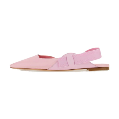 (W) FERRAGAMO Salvatore Vara Open-Back Flats 'Pink Bow'