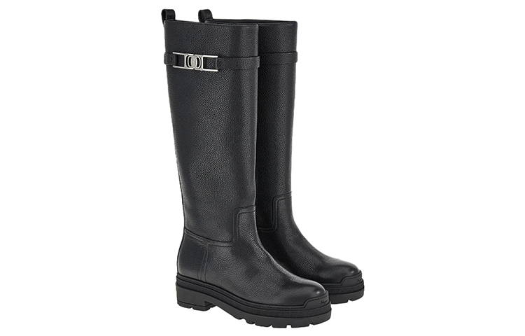 Lookbook (W) FERRAGAMO Salvatore Vara Boots Hitam Rincian Rantai 01D654-753979