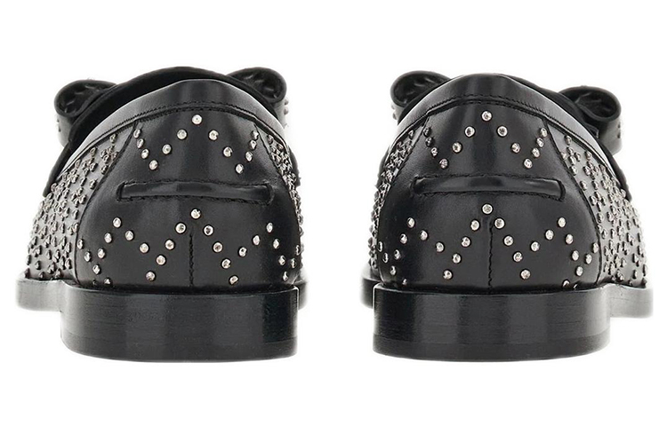 (W) FERRAGAMO Viva Studded Loafers 'Black' 圖 5