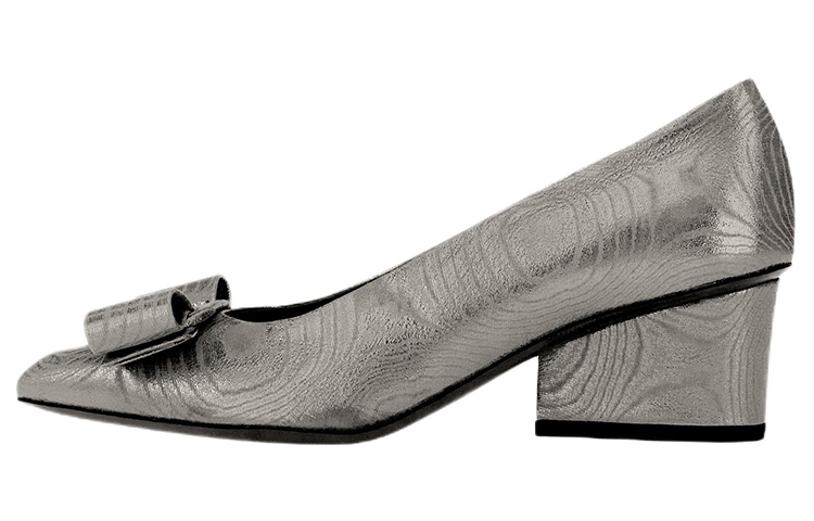 (Women) FERRAGAMO Salvatore Viva High Heels 'Grey Suede Bow' 01E320-756824