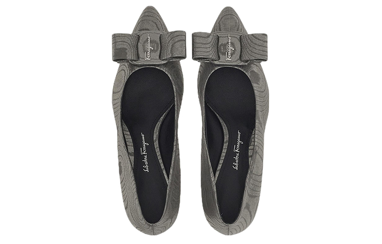(W) FERRAGAMO Salvatore Viva High Heels 'Grey Suede Bow' 圖 3