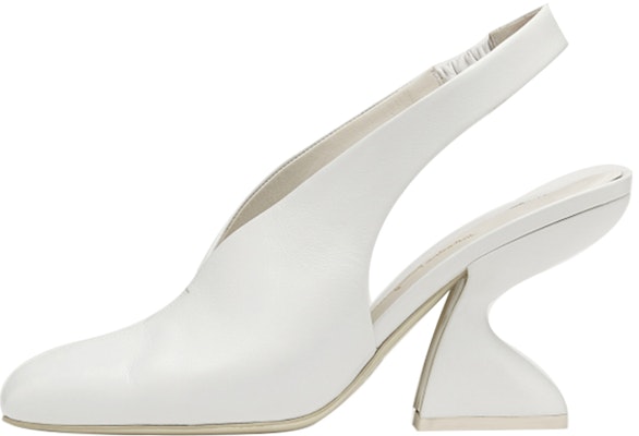 (Women) FERRAGAMO Sculptured Heel Mules 'White' 01B386-743745 Buy (Women) FERRAGAMO Sculptured Heel Mules 'White' 01B386-743745