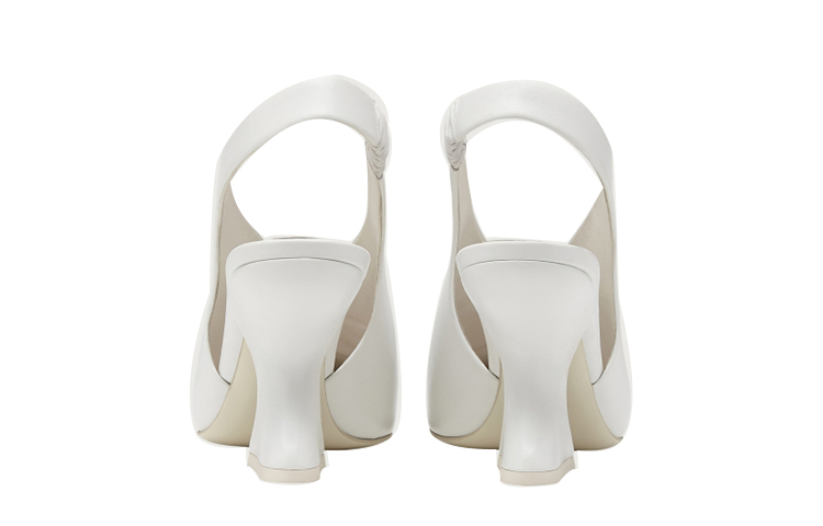 (W) FERRAGAMO Sculptured Heel Mules 'White' 圖 4