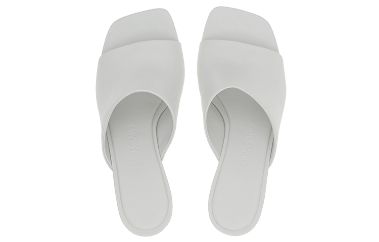 Lookbook (W) FERRAGAMO Kasut Slide Kulit Ukiran Peep-Toe 'Putih' 01F613-761363