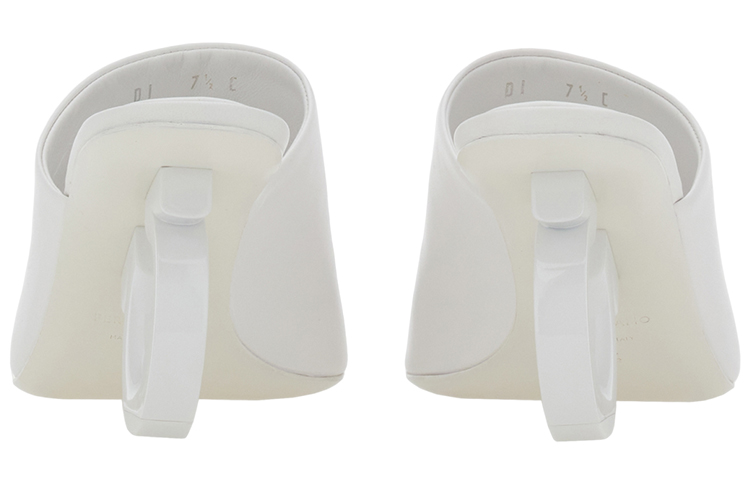 Shop (W) 菲拉格慕雕塑皮革趾环拖鞋“白色” 01F613-761363