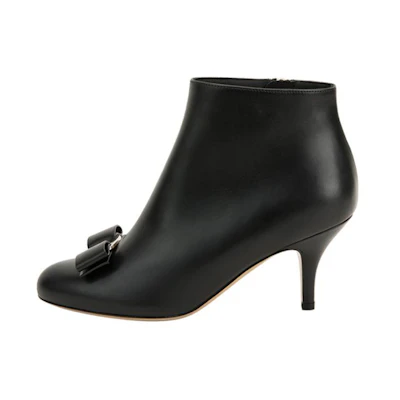 (W) FERRAGAMO Short Boots 'Black Bow-Tie'