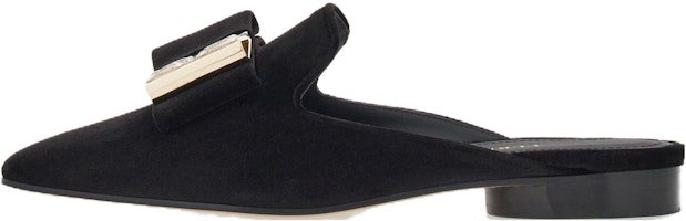 (Women) FERRAGAMO Square-Toe Mule Slippers 'Black' 01G007-763892 (Women) FERRAGAMO Square-Toe Mule Slippers 'Black' 01G007-763892