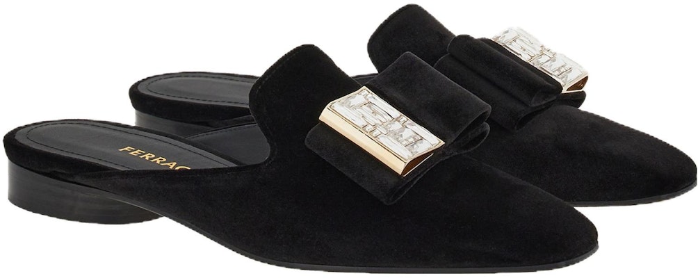 (Women) FERRAGAMO Square-Toe Mule Slippers 'Black' 01G007-763892 Order (Women) FERRAGAMO Square-Toe Mule Slippers 'Black' 01G007-763892